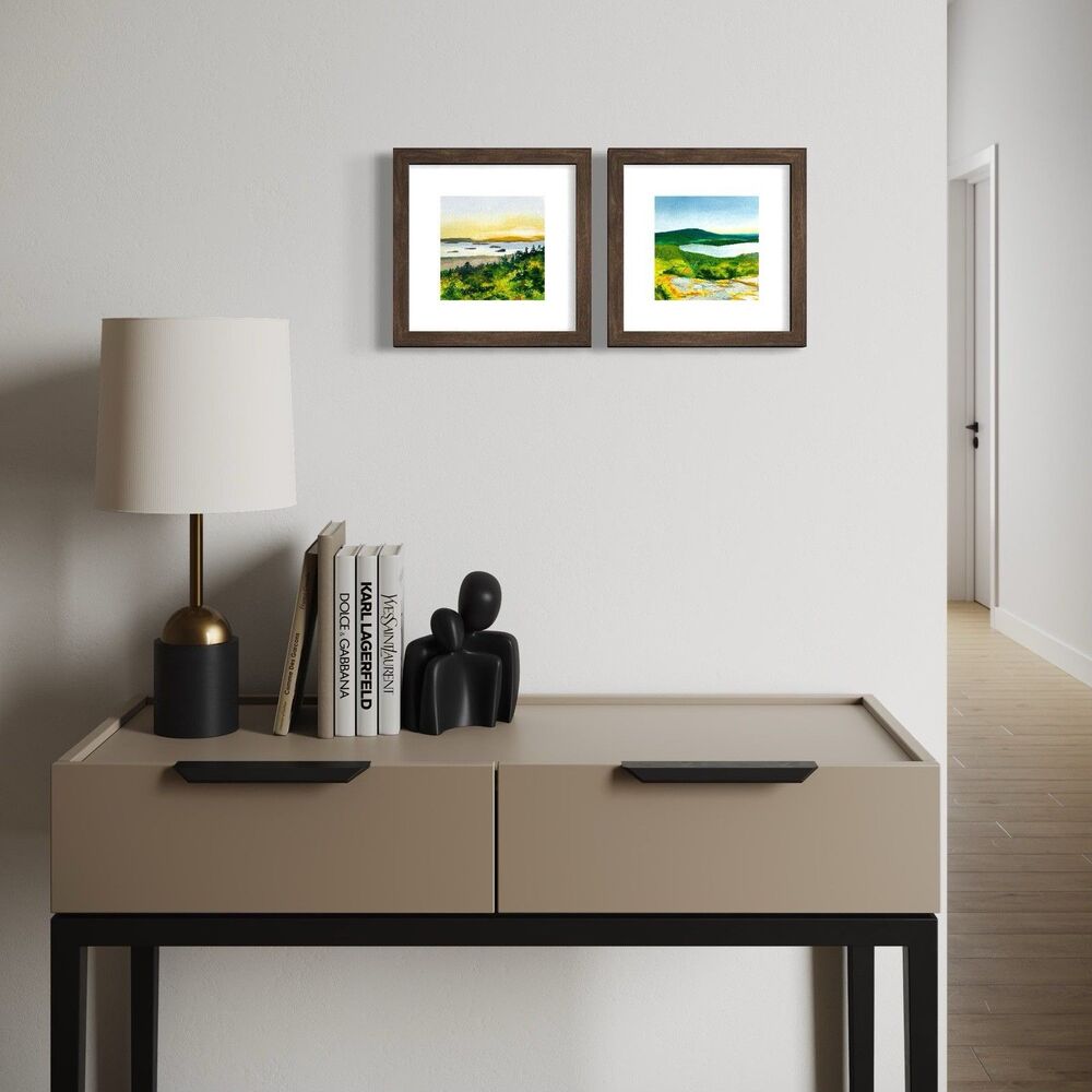 8x8 Maine Original Oil Painting Cadillac Sunrise Acadia New England Ocean Signed - Picture 5 of 6